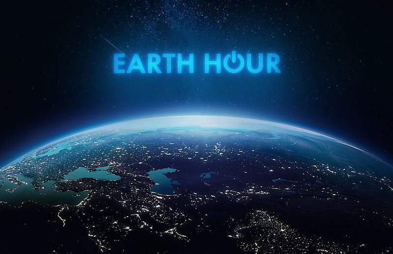 Earth,Hour,Event.,Planet,Earth,In,Dark,Outer,Space.,Orbit