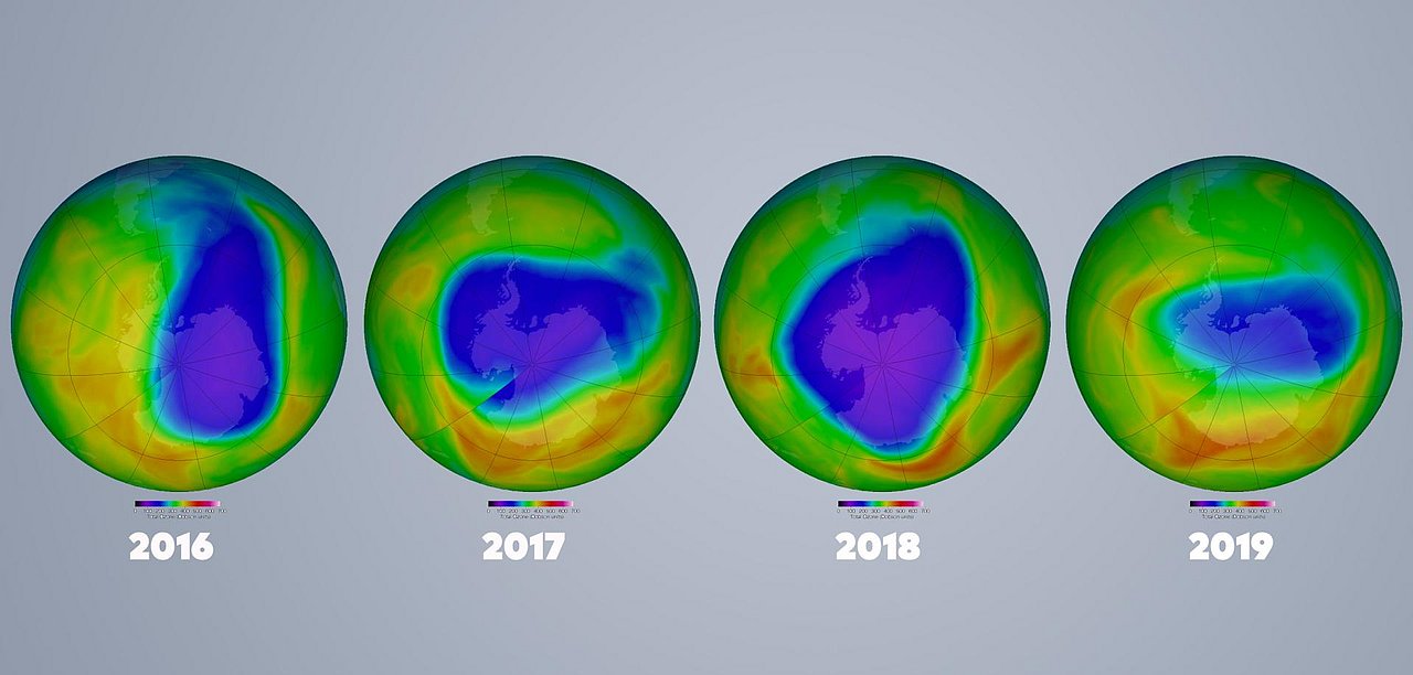 Loch in der Schutzschicht: Die Größe der ausgedünnten Ozonschichten im Zeitverlauf Quelle: NASA, Montage WELT